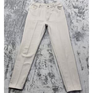 Vintage Wrangler Jeans Womens 32 Light Gray Beige High Rise Tapered Western Mom